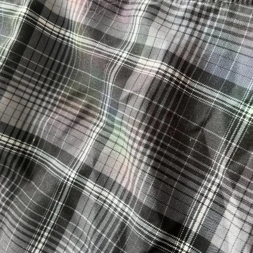 O’Neill Men’s Plaid Board Swim Trunks Adjustable Waist Black Gray